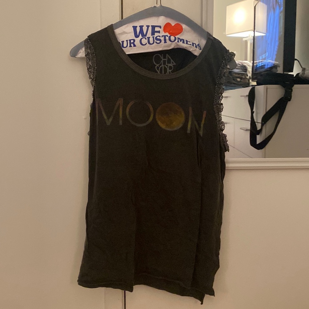 Charcoal graphic tank